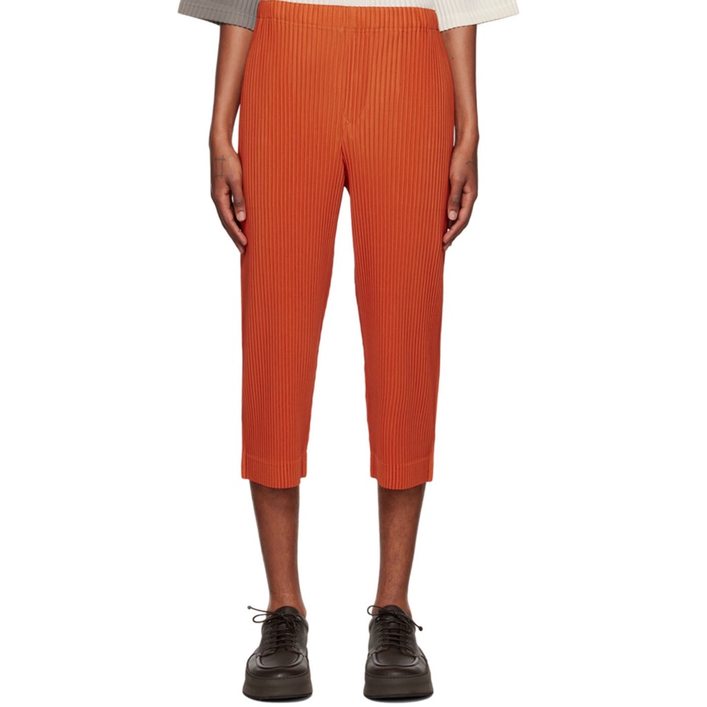 Homme Plisse Issey Miyake Pleated Pants  Vermillion Orange